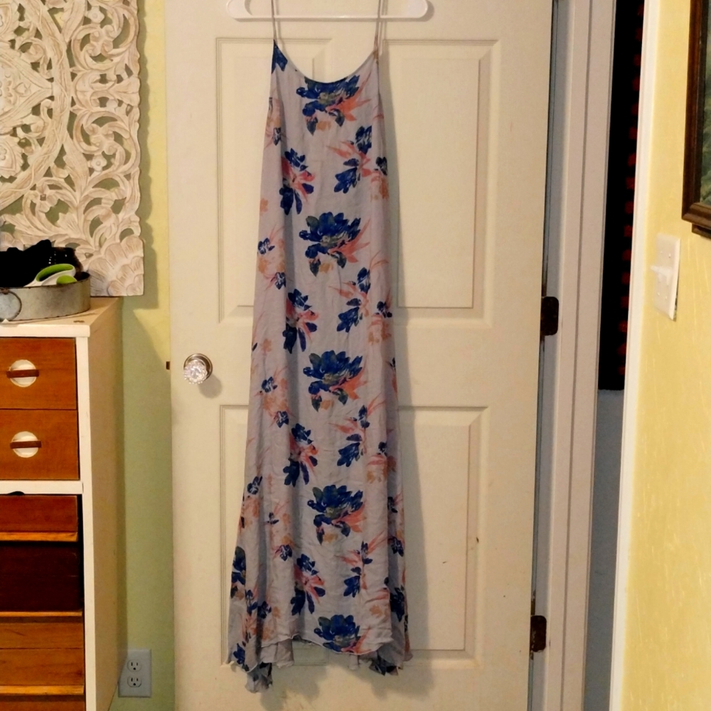 Free People Floral Maxi Dress - Blue and Pink
